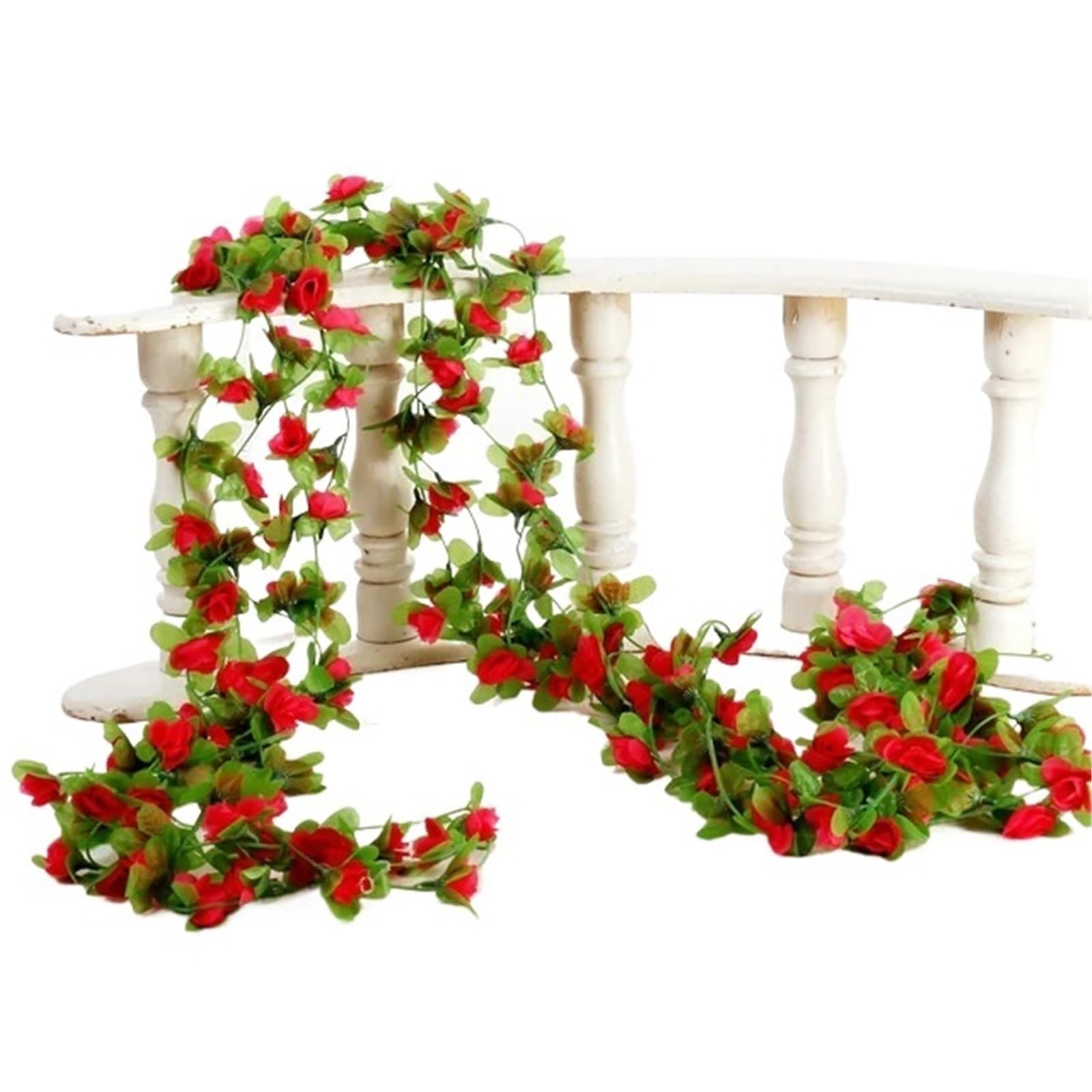 Ayztantine artificial flowers 230cm Rose Artificial Silk Flowers Vines Green Garland Home Wedding Garden Christmas Branch Decoration Wall Hanging