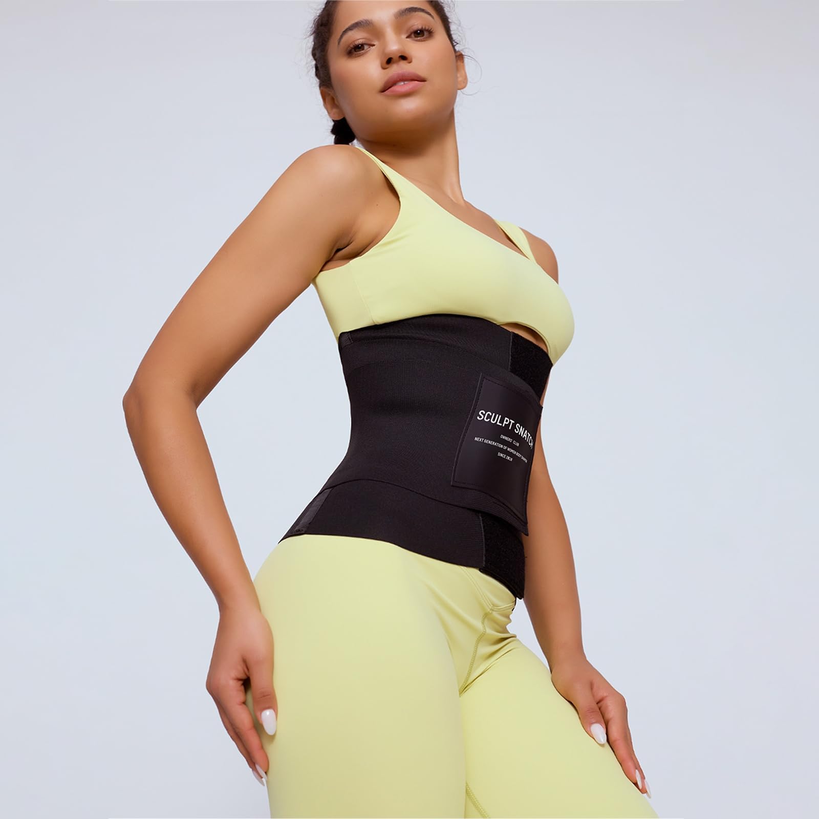 Entrenador de cintura de reloj de arena para mujer, banda de sudor ajustable para estómago, control de abdomen y reductor de cintura de entrenamiento