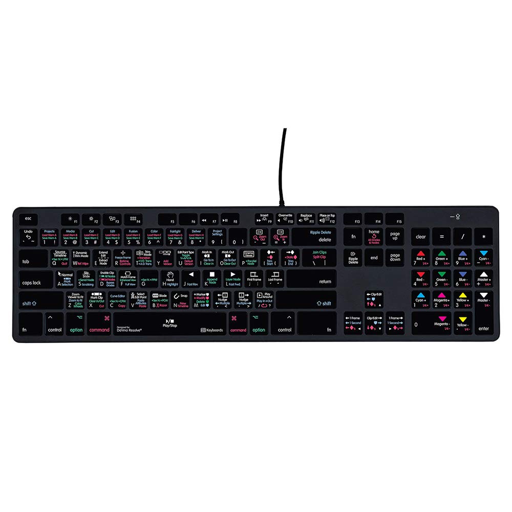 KB Covers Davinci Resolve Keyboard | Editing Keyboard Compatible with macOS & Windows | USB-A