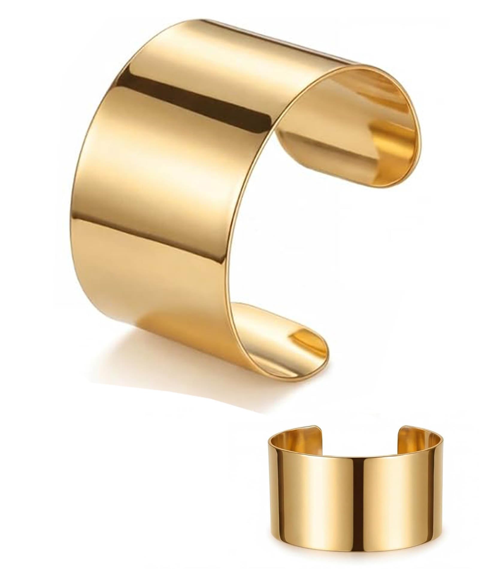Gold Arm Cuff Jewellery for Women, Adjustable Gold Plated Bangle Bracelet-picture-53