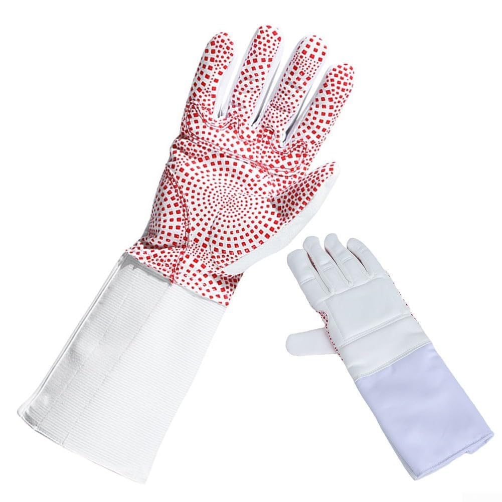 Guanti da recinzione traspiranti con palmo antiscivolo per mano sinistra e destra, in nylon bianco misto cotone, per esercitazioni in foil Epee Xxs attraverso taglie Xxxl