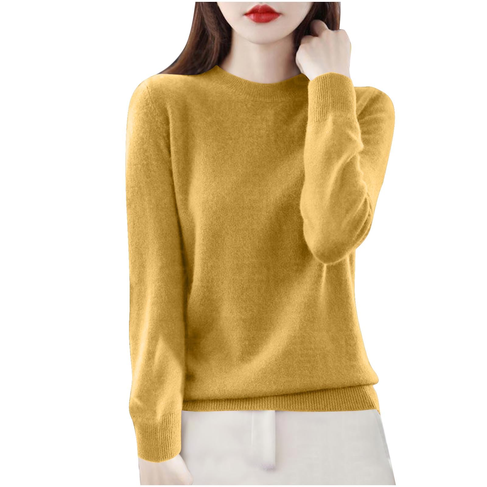 Cashmere Sweaters for Women Fashion Comfort Pullover Sweater Casual Crewneck Sweater Dressy Soft Long Sleeve Sweaters