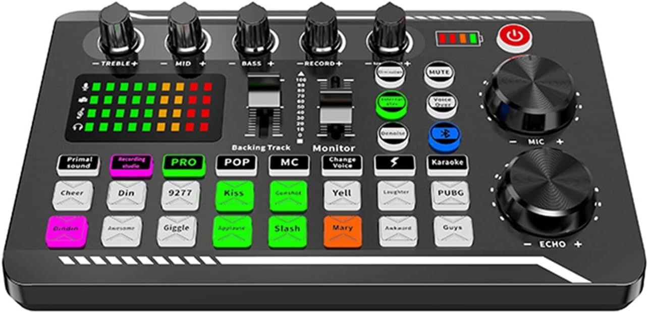 サウンドカード サウンドカード16の効果音のノイズリダクションミキサーヘッドセットマイクボイスコントロール パソコンコンピューター Dj ミュージックスタジオパーティー