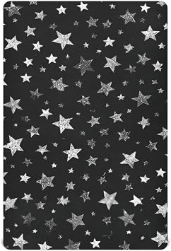 Crib Sheet Breathable Soft Crib Mattress Sheet for Baby Toddler Boys Girls Fitted Crib Sheet Fit Standard Crib Mattress 52 x 28 Inch Sparkly Silver Stars