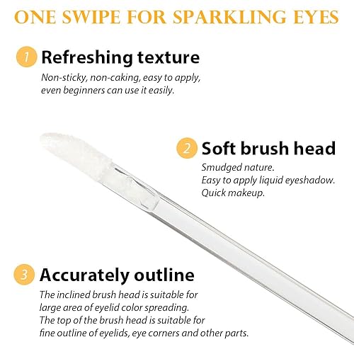 Miniatura 4 de Sombra de ojos con purpurina líquida, sombra de ojos pigmentada blanca perla, rojo y azul, larga duración, secado rápido, fácil de aplicar,