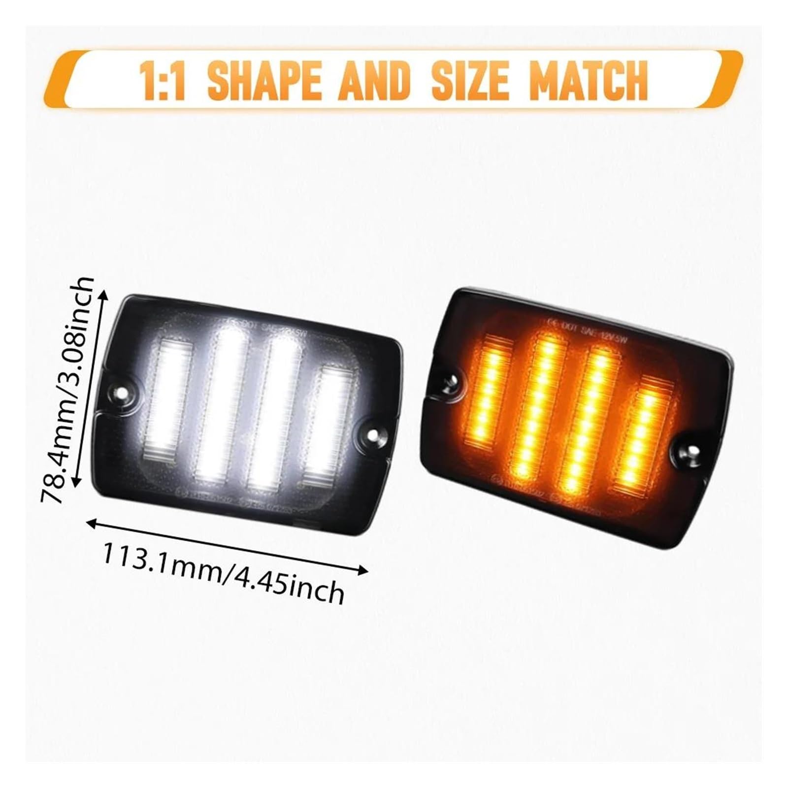 Genérico Luz Señal Giro Del Parachoques Delantero Coche Conducción Blanca Ámbar 56001378 CH2520111 SL1-28-YJ Para Jeep Para Wrangler YJ 1987-1995 Indicador Intermitente Lateral