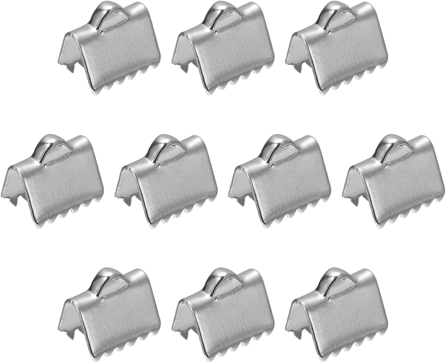 Pipe clamp,bar clamp,30Pcs Ribbon End Crimp Clamps, 20mm Smooth Stainless Steel Pinch Cord End Clasps for DIY Bracelet Making, Silver Tone (Color : Silver Tone, Size : 25mm)(8.5mm)