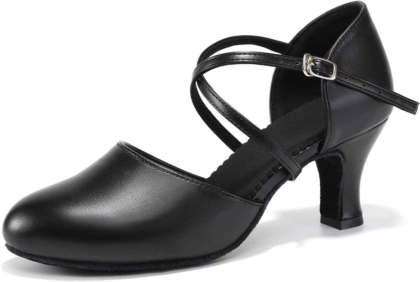 Women's Latin Dance Shoes Closed Toe Ballroom Salsa Tango Performance Dancing Practice Shoes Low Heel