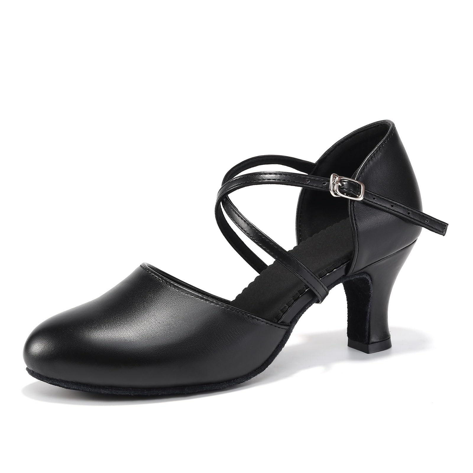 Scarpe da Ballo Latino Donna Punta Chiusa Salsa Moderna Tango Scarpe da Ballo da Sala con 6cm Tacco