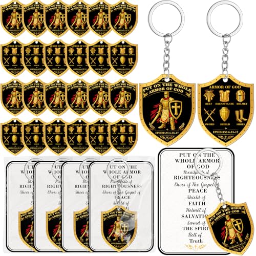 Maqiauly 50PCS Christian Keychain Gifts for Men plus 50 Cards Transparent Bags Religious Key Chain Bulk Father's Day Party Gift Supplies