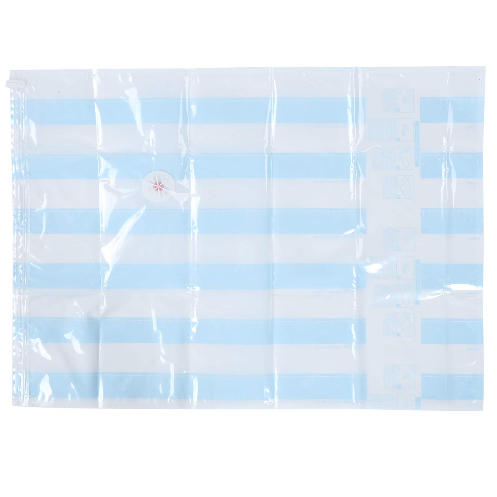 Bolsas de almacenamiento al vacío de viaje reutilizables, bolsas de compresión con entrada de aire de 3,5 cm, doble cierre de cremallera para uso doméstico y de viaje (80 x 60 cm)