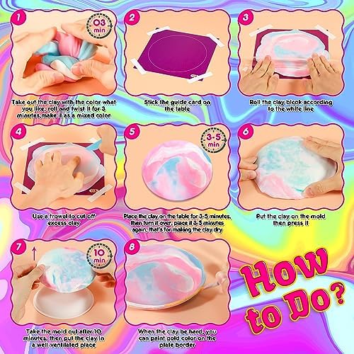 Clay Arts and Crafts for Girls Gifts 8-12 Years Old,Air Dry Pottery Jewelry Dish Making Kit Crafts for Girls Kids Gifts Ideas 5 61Jse2 5yoL. AC