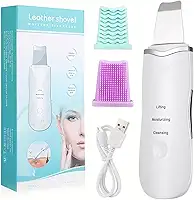 Aparelho Peeling Purificador de Pele Espátula Ultrassônica Facial, Portátil, USB, Limpeza e Hidratação, com Função de Lifting, Peeling e Massagem, Branco