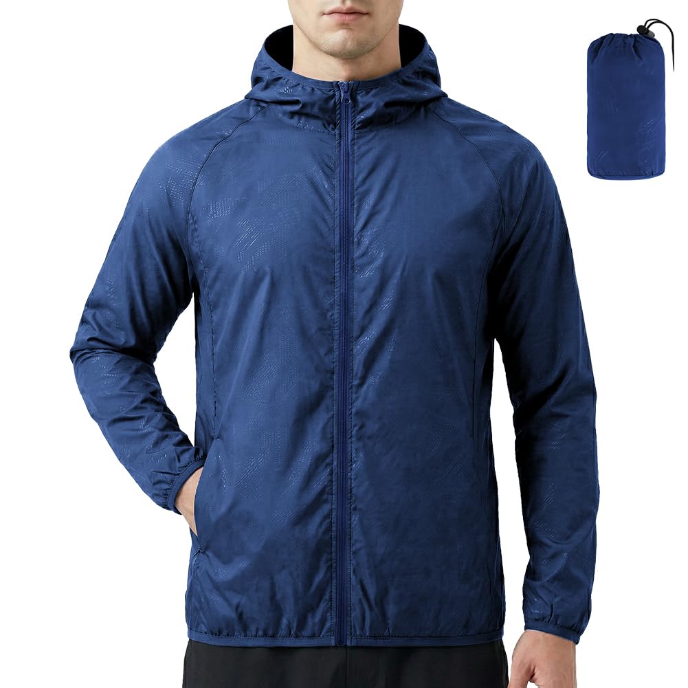 Chaqueta Deportiva Hombre Impermeable Ligera Cremallera Chubasquero Running
