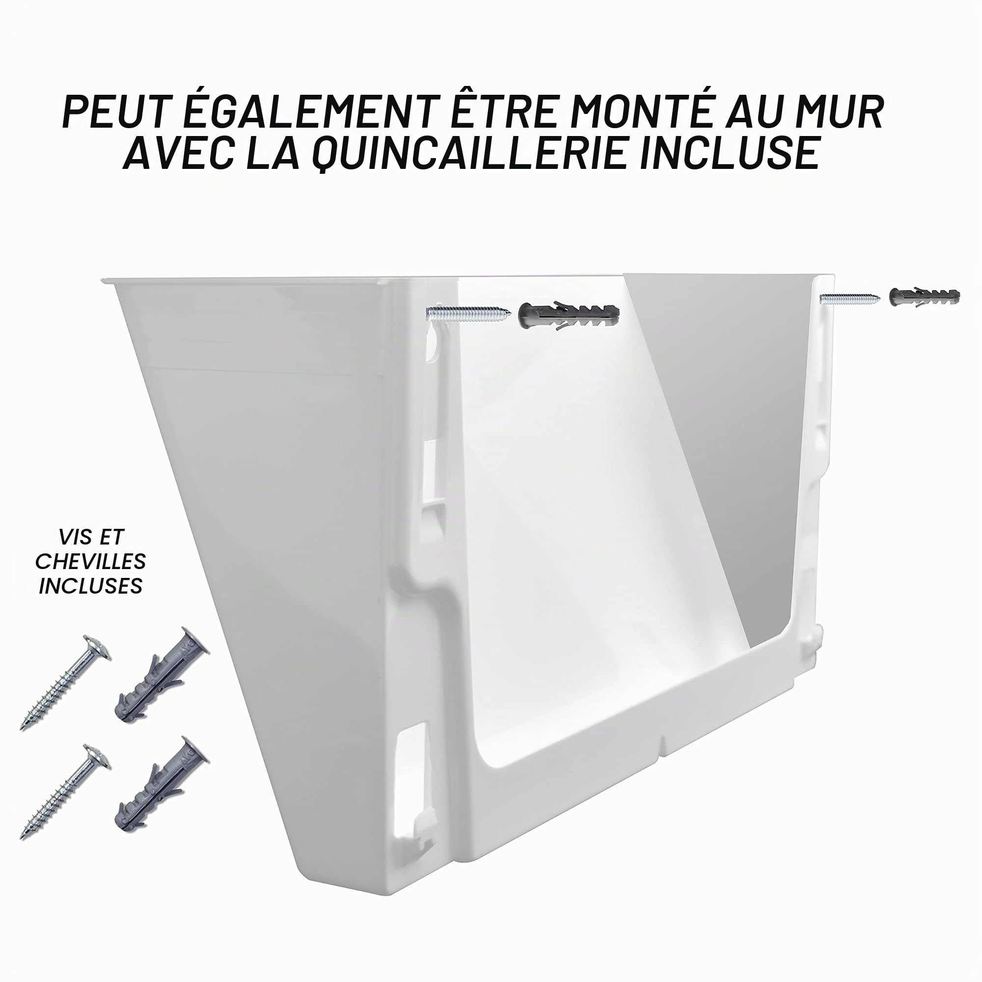 Acrimet Organisateur Mural pour Dossiers Modulaires en Plastique, format Lettre A4 (crochets inclus) (Couleur Blanche) (Lot de 2)