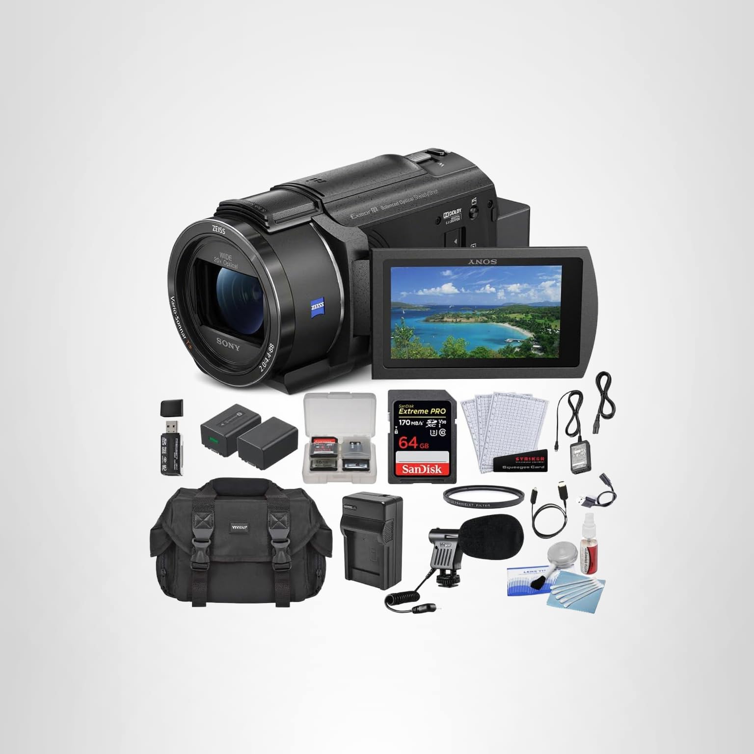 SONY 4K HANDYCAM ショットガンマイク付 Amazon.com : Sony FDR-AX43A UHD 4K Handycam Camcorder Bundle with