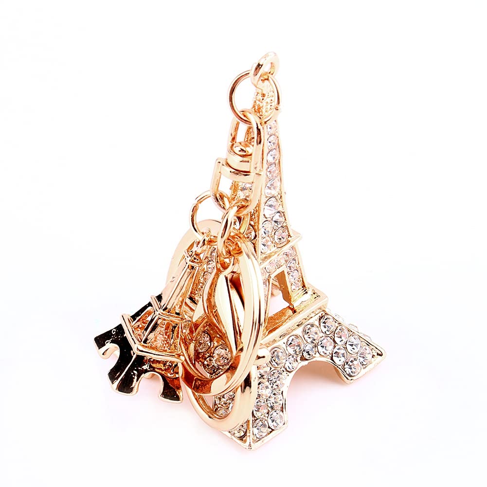 TOPINCNKeychain Eiffel Tower Rhinestones Keyring Charm Purse Bag Keychain Decoration Women Wallets Purse Handbag Bag Keyrings Gift