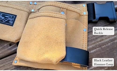 Miniatura 5 de Cinturón de herramientas de carpintero de cuero para mujeres pequeñas, adolescentes, niñas, cinturón de herramientas de tamaño pequeño, cintura de