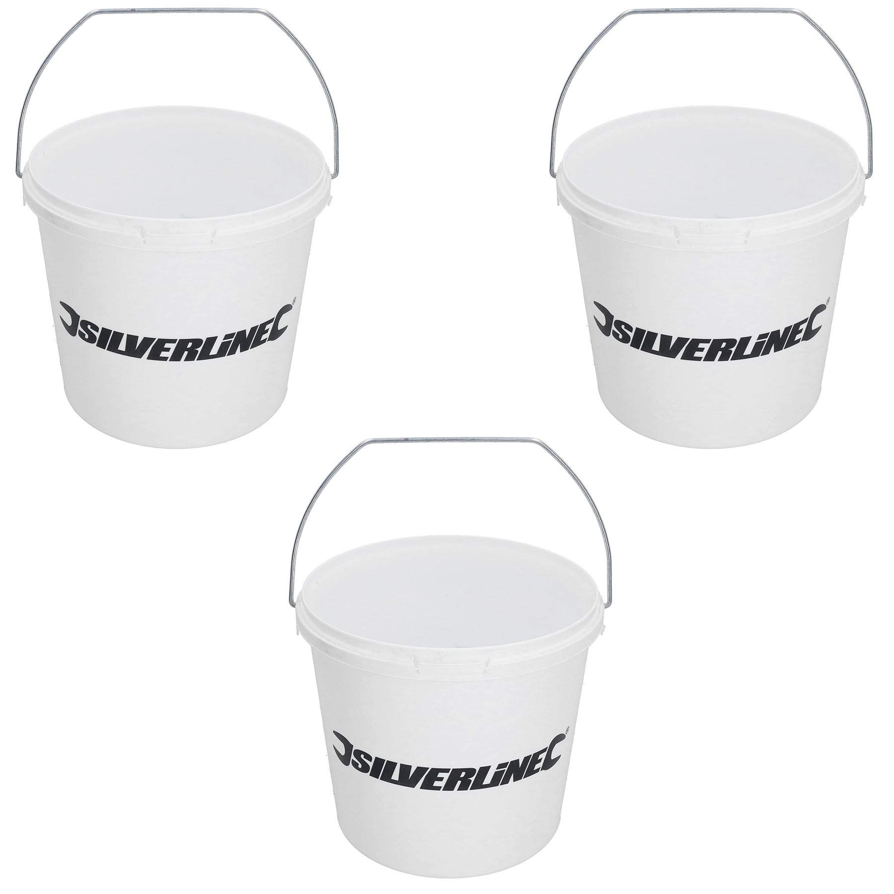 Ab Tools White 2.5 Litre Plastic Paint Kettles Painting Mixing Pots Without Lids Decorating 3Pk