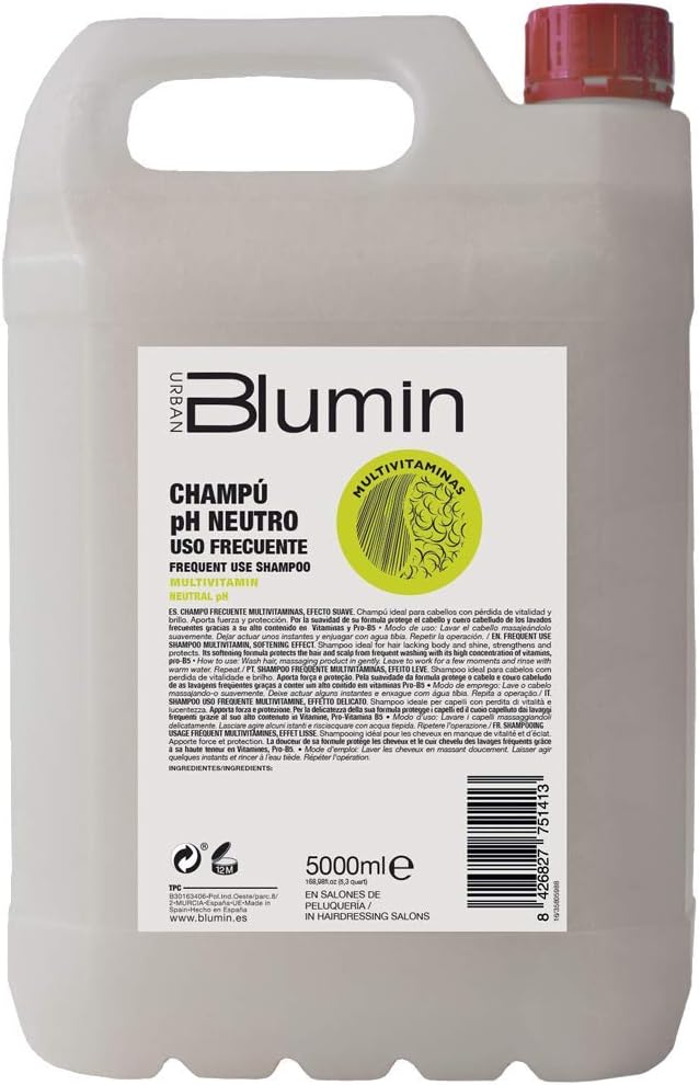 BluminUrban Professional Multi Vitamin Hairdressing Shampoo 5000ml[Amazon-developed Certification] Compact by Design