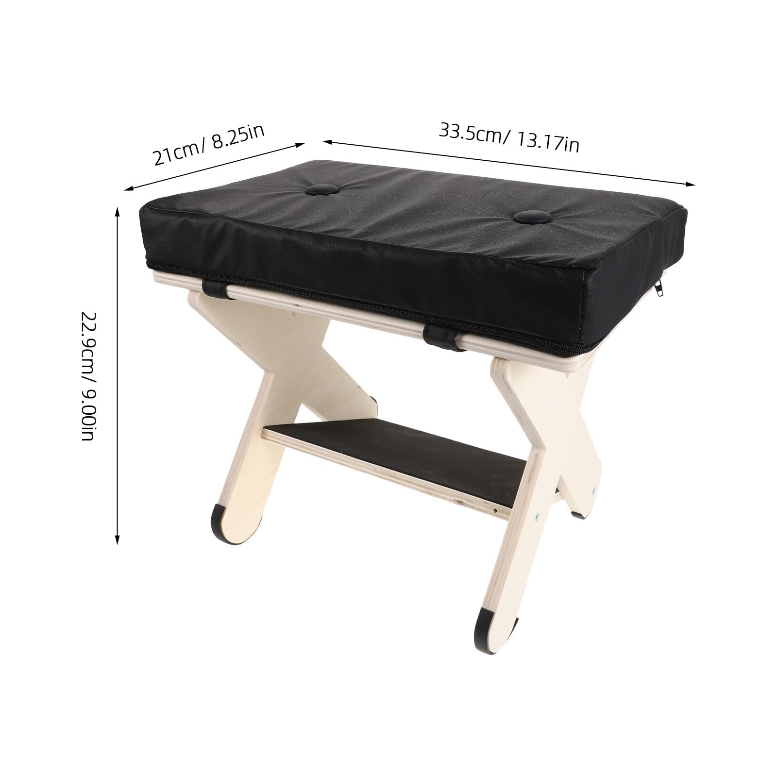 DOITOOL Reposapiés de Madera para Oficina con Patas en X, Negro