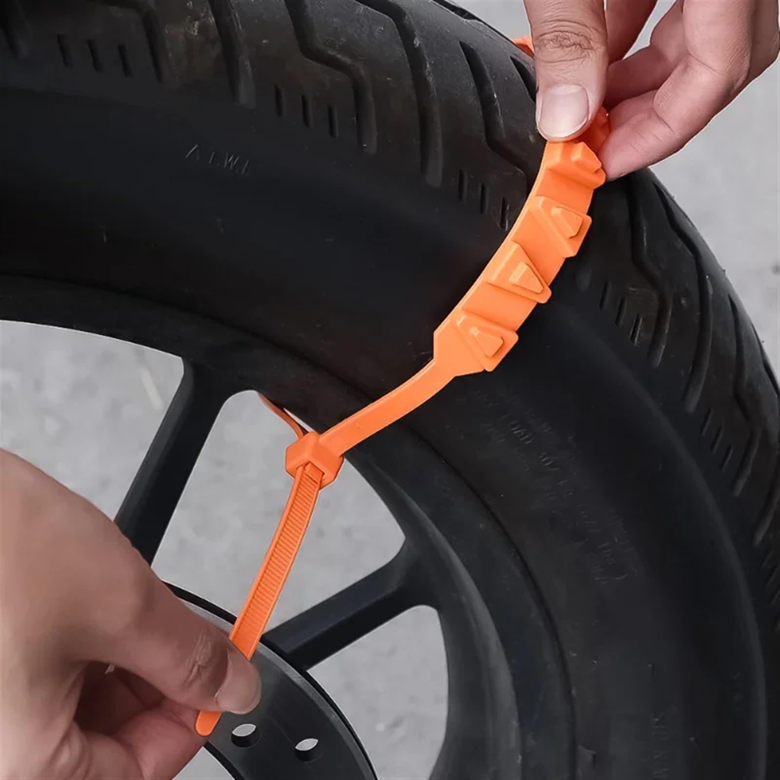 6 sztuk antypoślizgowe łańcuchy śniegowe motocykle rowery koła opony antypoślizgowe łańcuchy śniegowe antypoślizgowe opaski kablowe akcesoria bezpieczeństwa drogowego (Size : 6pcs red)