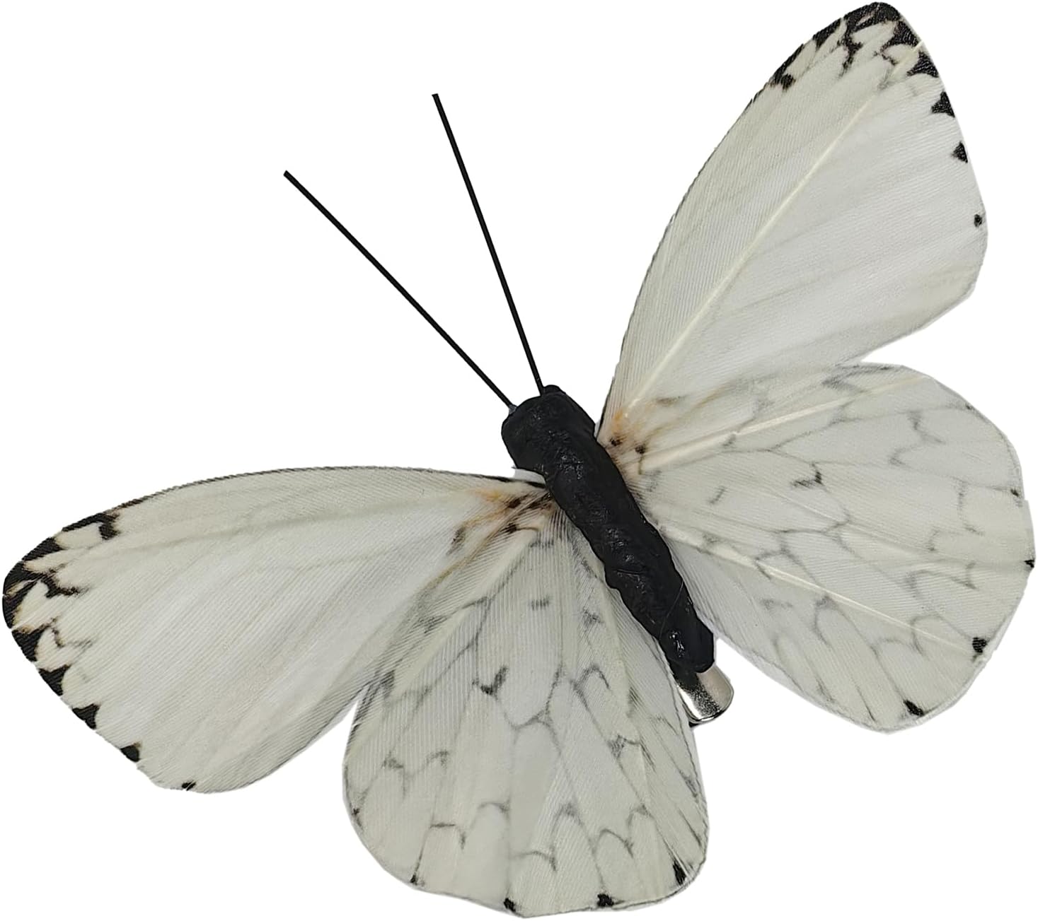 Berfutall-Artificial Feather 3D Butterfly Party Decorations Set of 12 with Clip 6 Color Ornaments for Christmas Tree