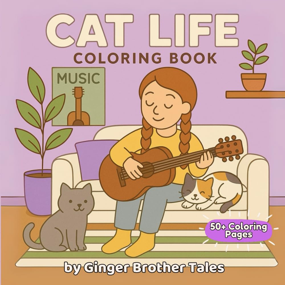 Cat Life Coloring Book: Stress Relief with Cats | Cozy, Calming, and Adorable Cat Coloring Fun