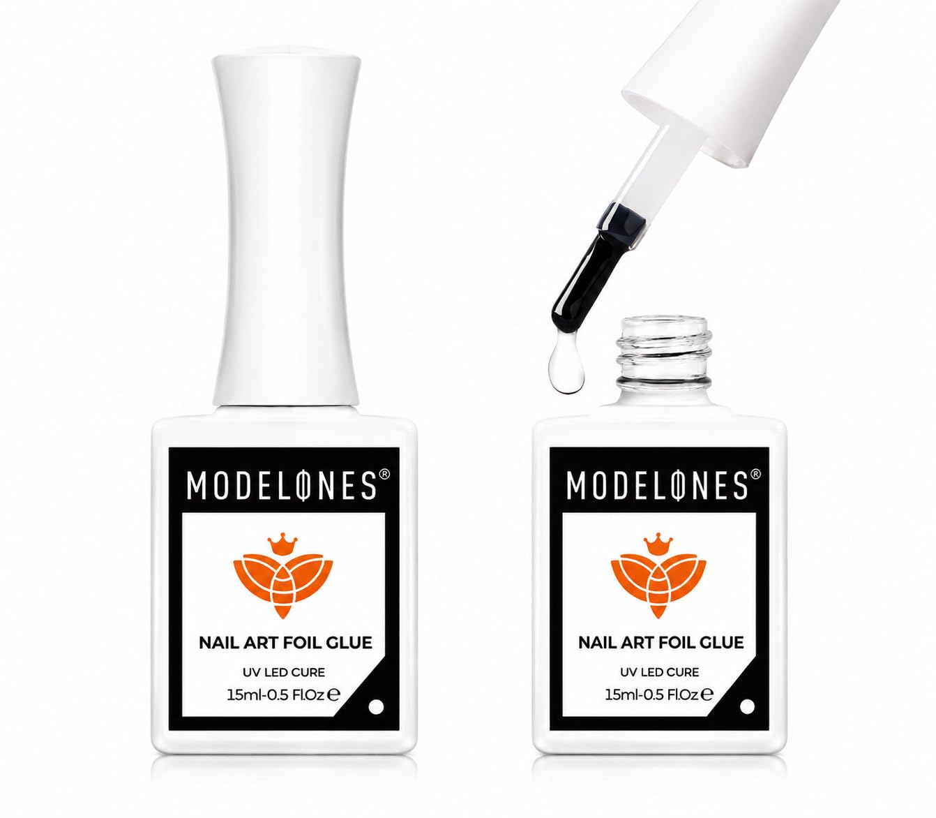 modelones No Wipe Gel Base and Top Coat Set, 2pcs Clear Shine Glossy Finish Long lasting Top Base Coat for Gel Nail Polish Soak Off U V/LED Nail Essential for Home DIY & Salon