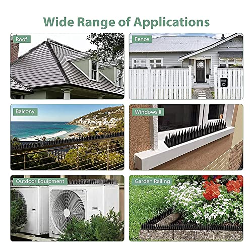 Image of (Pack of 20) Bird Spikes, Pigeon Control Spikes with (Installation Kit),Spikes for AC Balcony Railing Window Home Protection from Pigeon Dog Monkey Crow Kabootar (White)