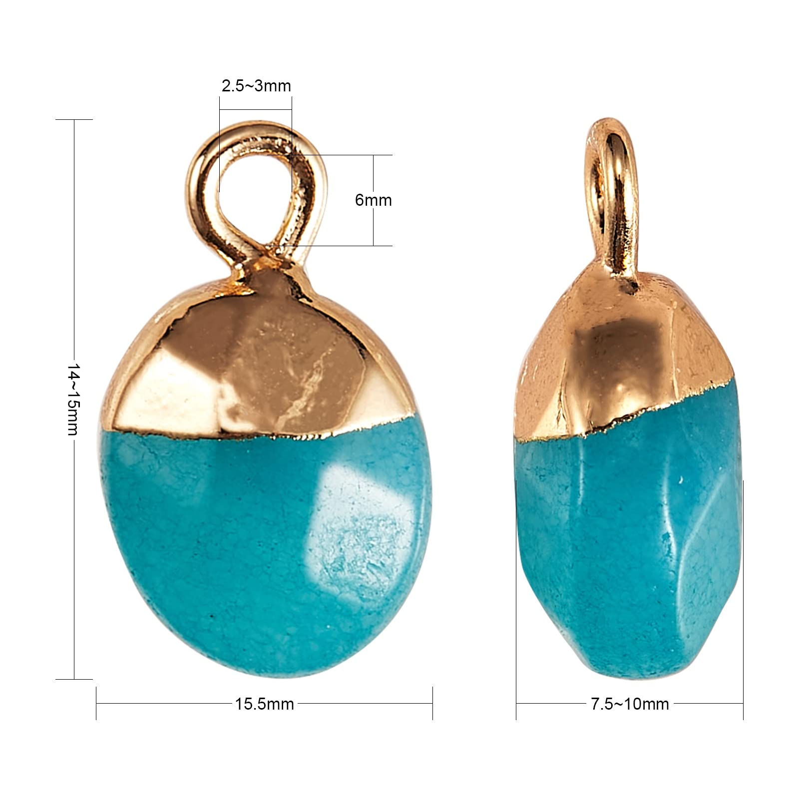 BEEFLYING Ciondoli con pietre preziose naturali a forma di fodero ciondoli pietre preziose sfaccettate cristallo agata pietra charms per gioielli collane fabbricazione braccialetti