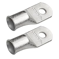 Vista 40 de SELTERM 25 piezas de lengüetas de cable de batería de cobre estañado de grado marino de 2/0 AWG de 3/8 pulgadas, terminales de anillo de calibre 00