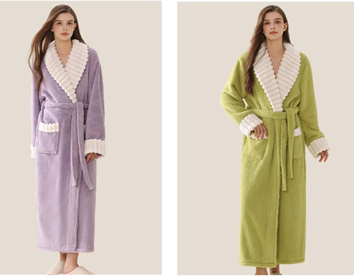 バスローブ レディース ルームウェア 部屋着 お風呂上がり ロング丈 秋冬向き カーディガン vネック 厚い 前開き 暖かい ソフト