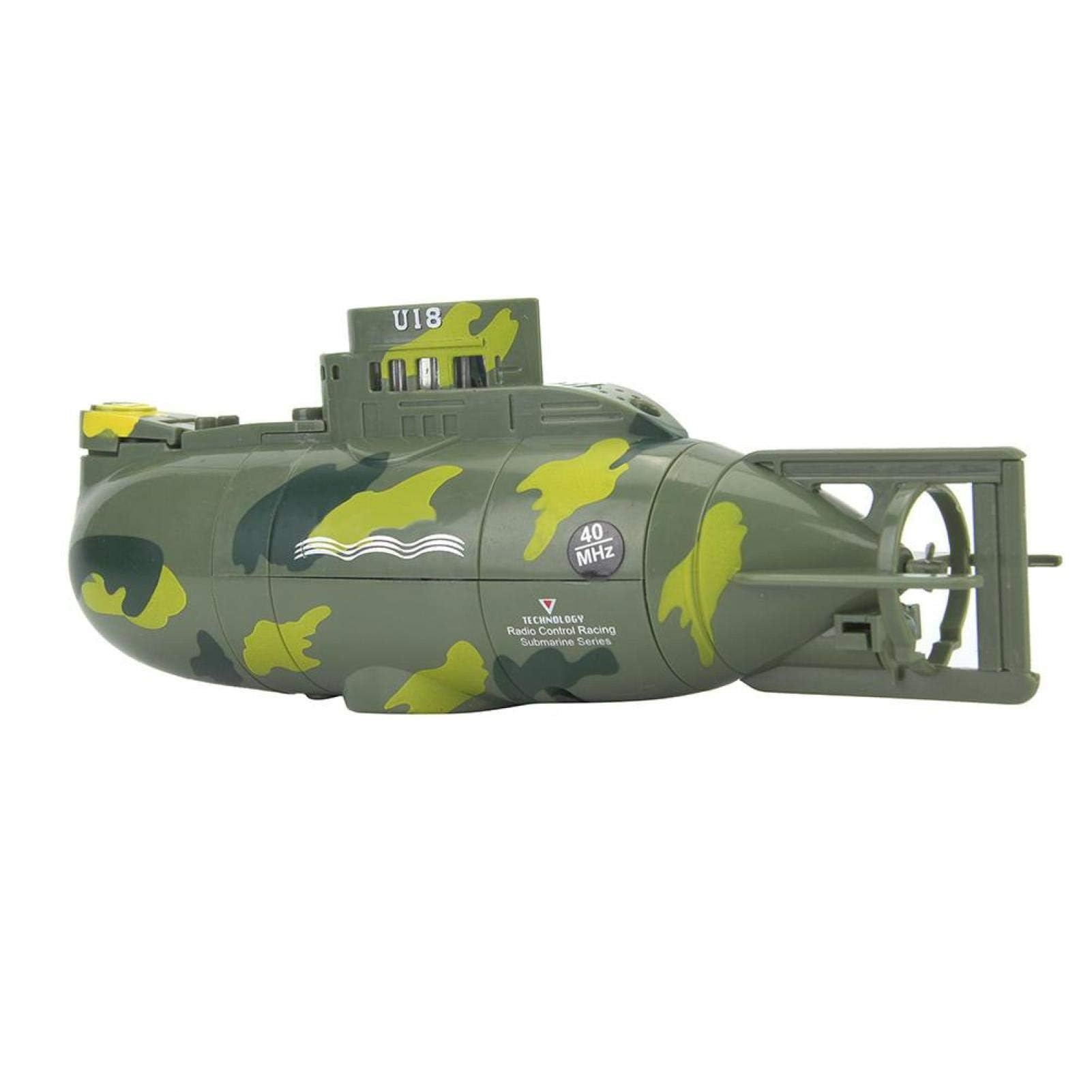 Tbest Juguete Submarino RC, Mini simulación de Control Remoto Militar Modelo de Juguete Submarino de 6 Canales(Verde)