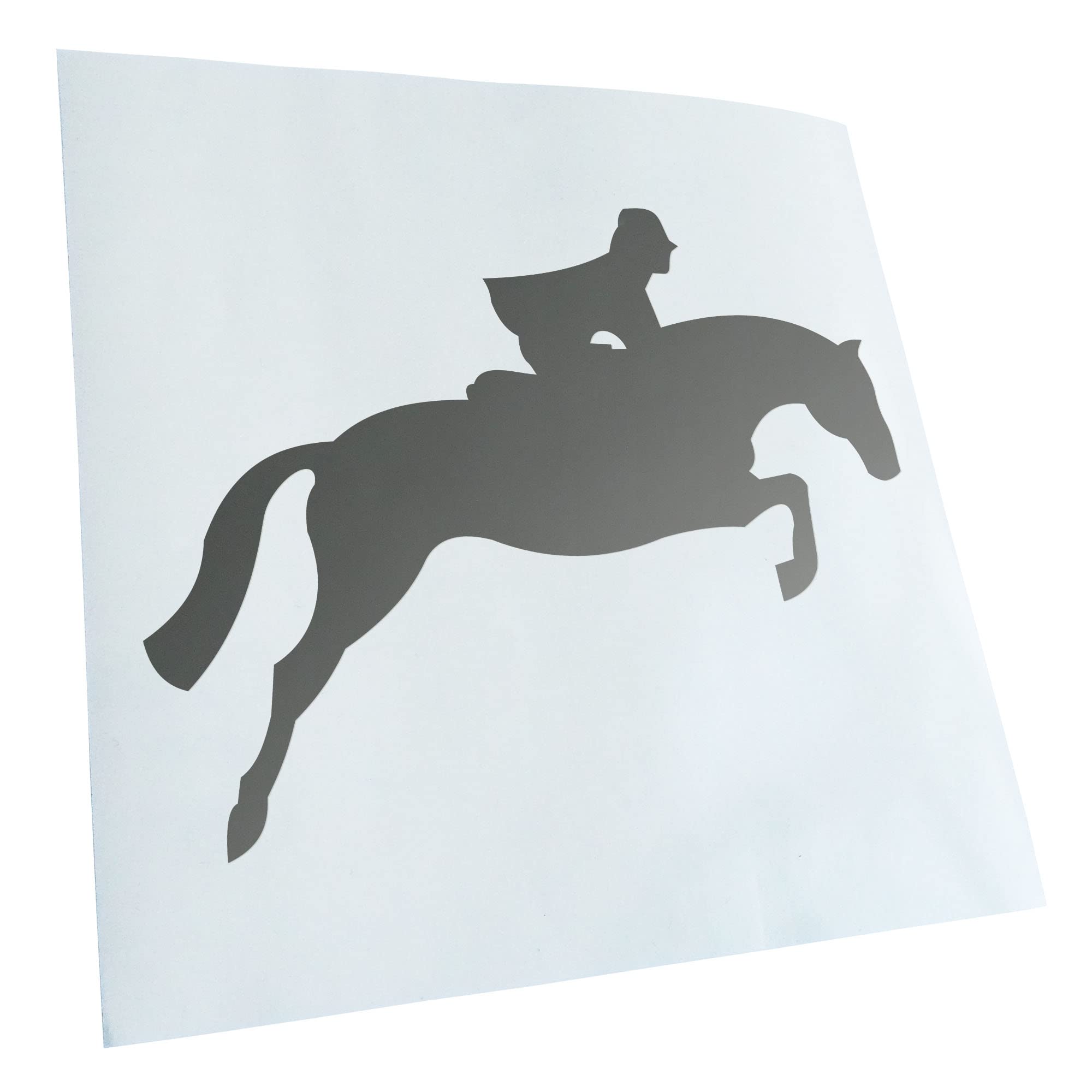 Kiwistar - Car Sticker - Silver - 40 x 31 cm Jumping - Showjumping - Free - Rear Window Car Sticker Weatherproof for Car Truck Moped Truck - Sticker Exterior Self-Adhesive Tuning Accessories for