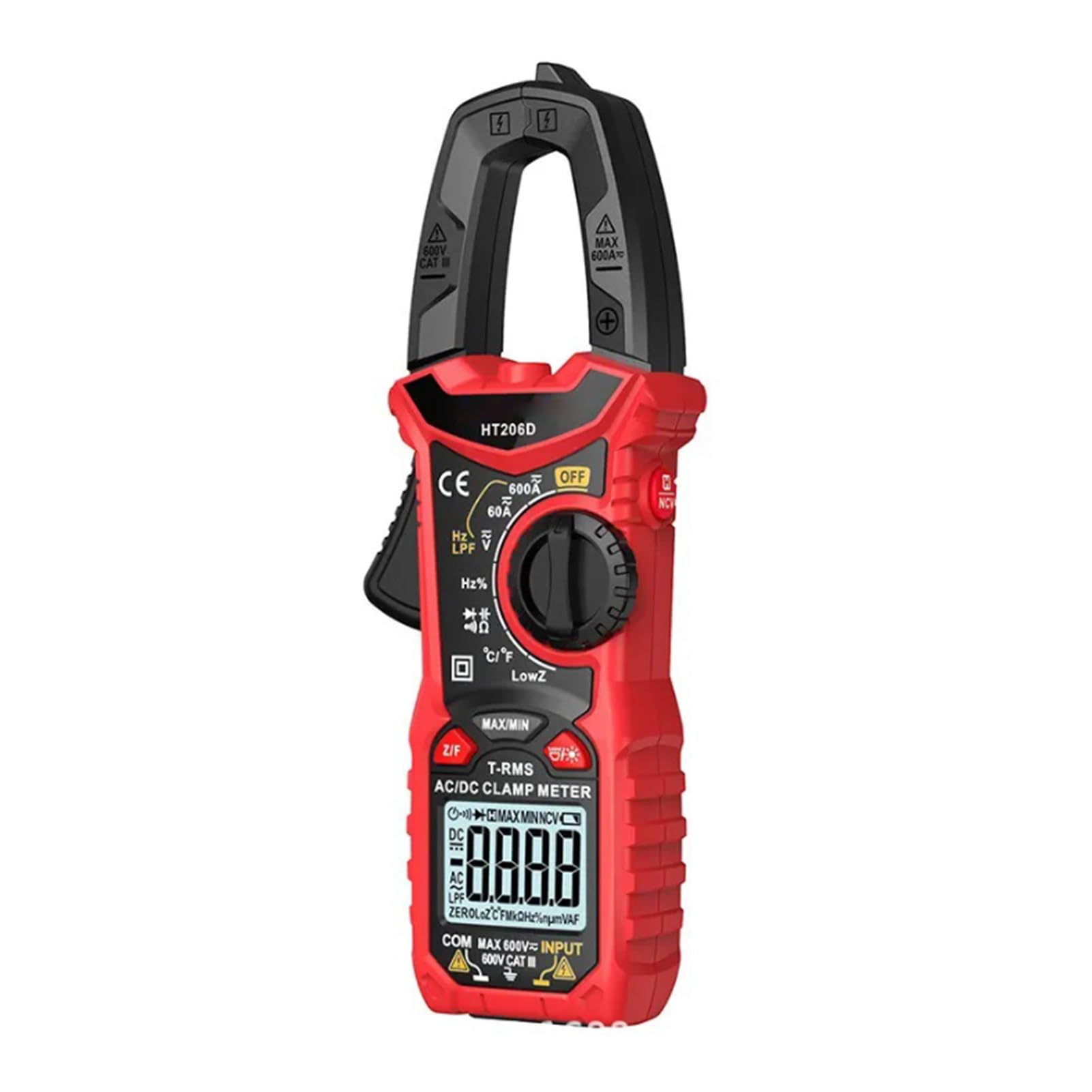 Akozon Pinza Amperometrica Multimetro Digitale Tester di Tensione NCV Rilevatore di Tensione Senza Contatto Sensore di Tester di Vero RMS Filtro Passa Basso a Bassa (HT206D)