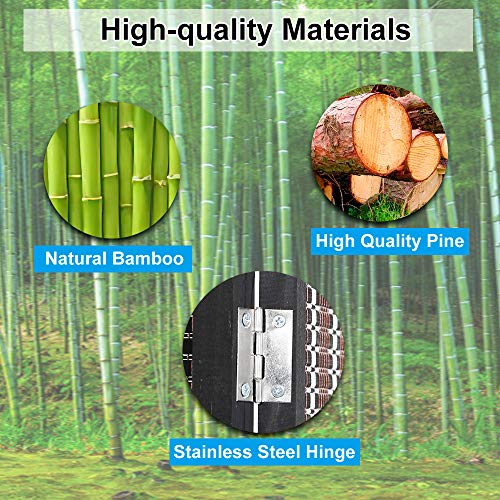 Image of Room Divider Privacy Screen Folding 6 Panel 72 Inches High Portable Room Seperating Divider, Handwork Bamboo Mesh Woven Design Room Divider Wall, Room Partitions and Dividers Freestanding, Black