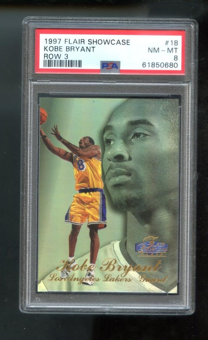1997-98 Fleer Flair Showcase Row 3#18 Kobe Bryant PSA 8 Graded Basketball Card NBA 97-98 Los Angeles Lakers 1997-1998