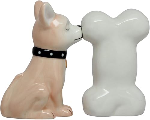 Pacific Giftware ATRACTIVES Salero y Pimentero - Chihuahua y Hueso