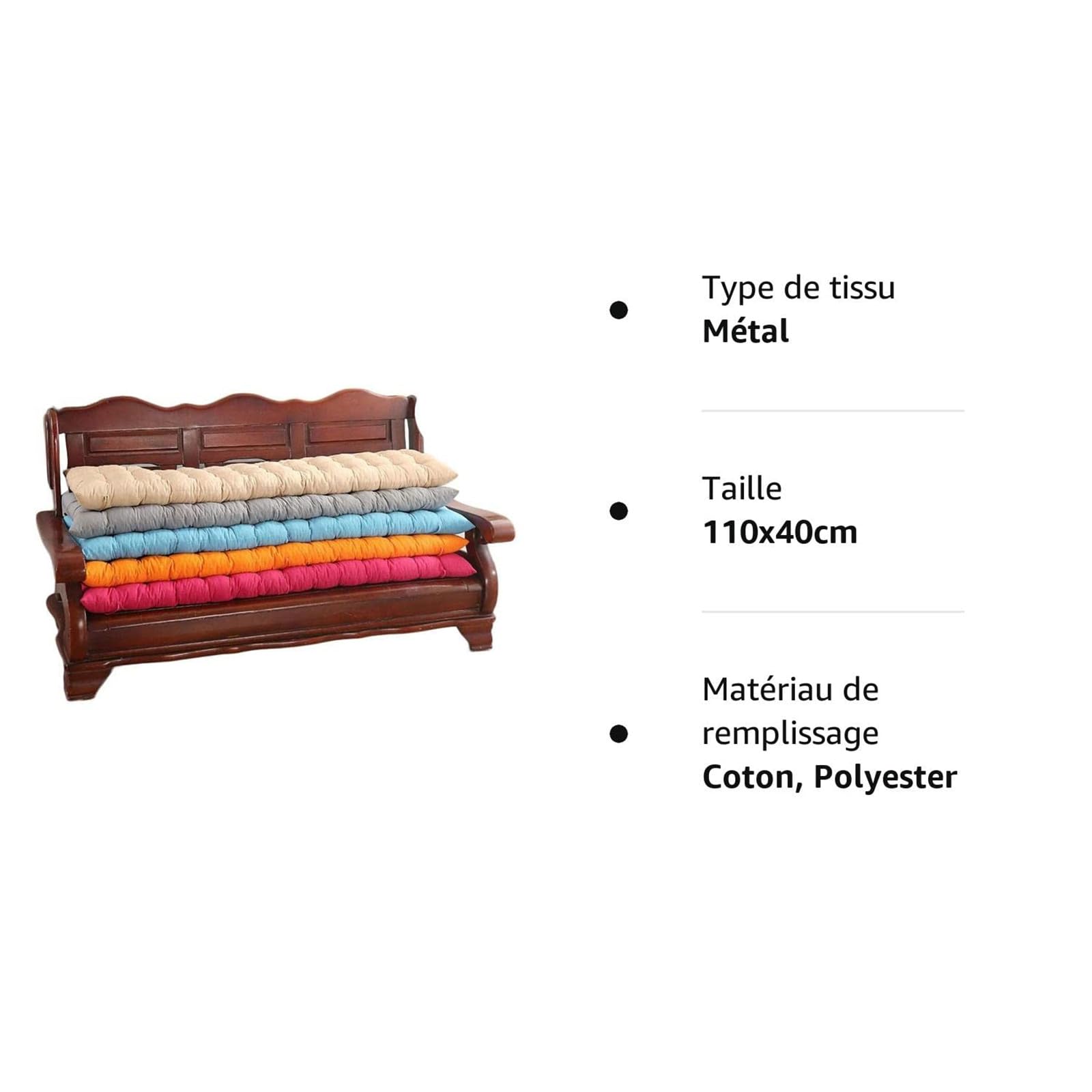 Cuscini per panca da giardino per interni ed esterni, comodi cuscini per panche da pranzo e cucina, design ergonomico