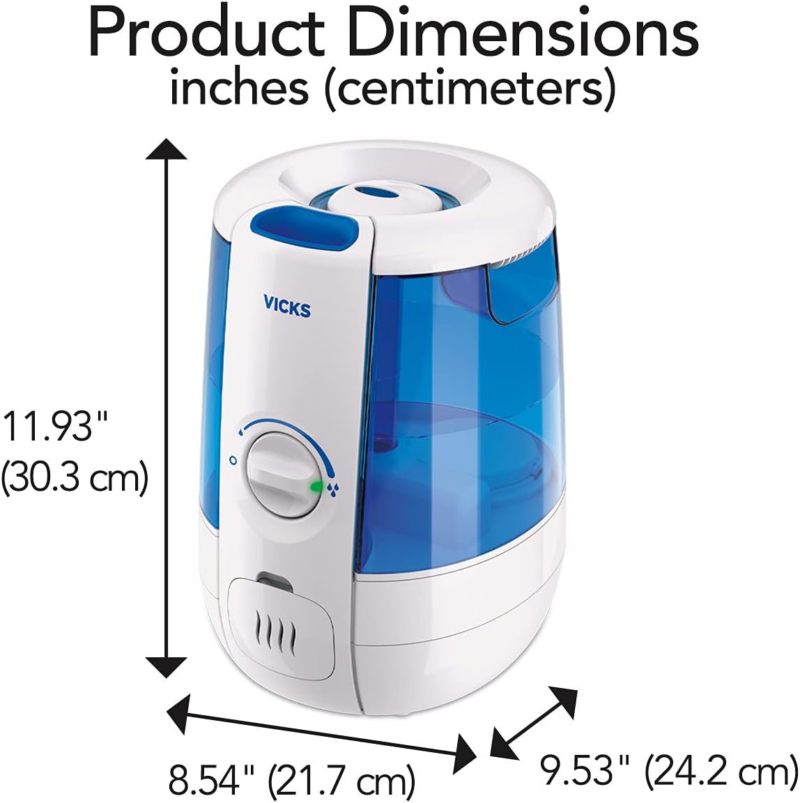 Vicks VUL600C CoolRelief Filter Free Cool Mist Humidifier, White