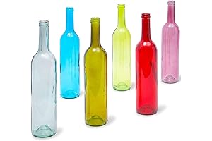 Juvale 6 Pack Decorative Colored Wine Bottles for Home Decor