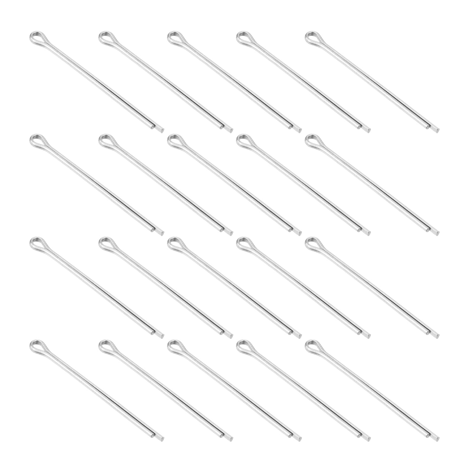 sourcing map 100Pcs 1.6mmx25mm 304 Stainless Steel Cotter Pin, Split Pin Fastener Clips Split Cotter for Household Appliances, Sports Equipment, Car Mechanics Repair (Silver)