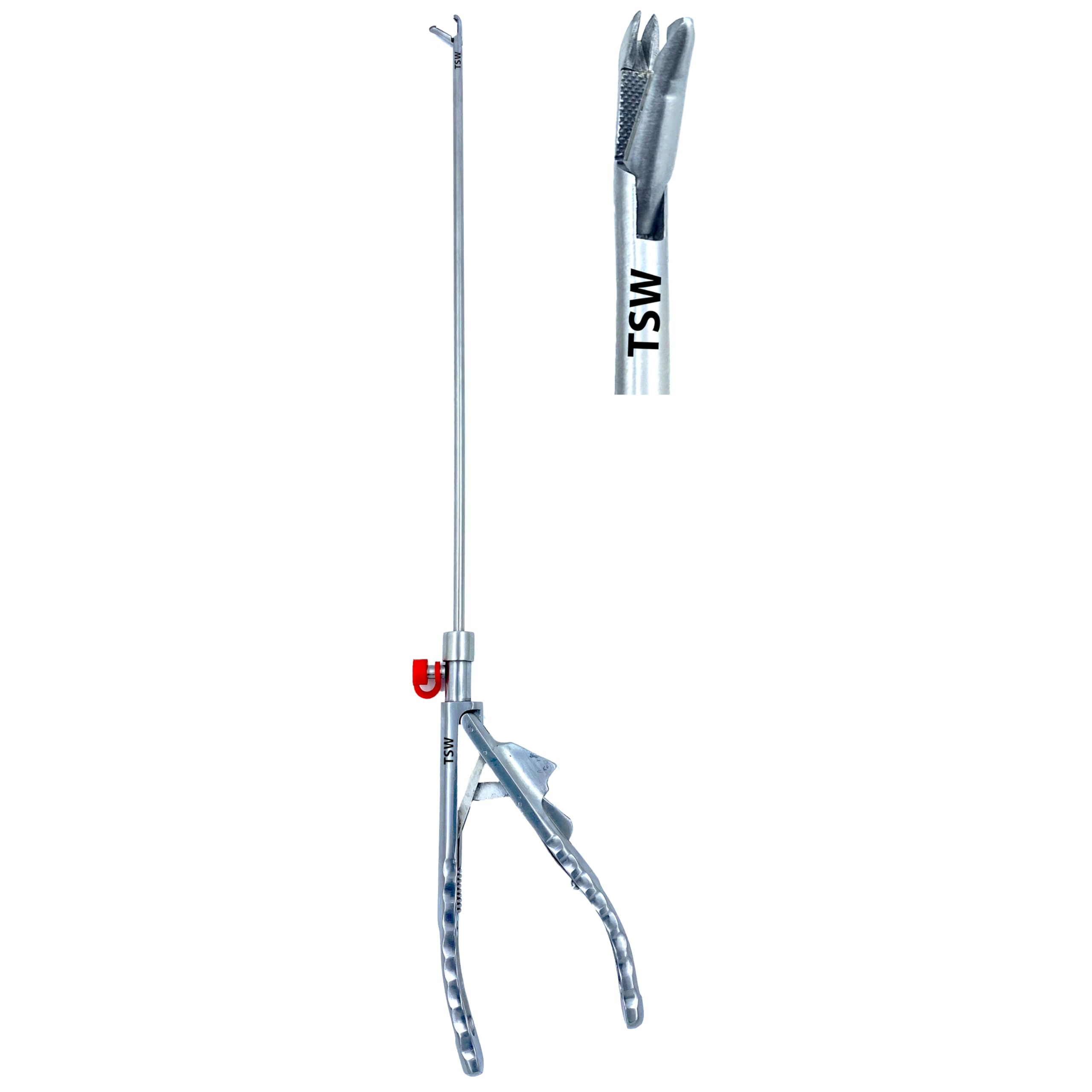 TSW Laparoscopic Needle Holder Tooth 1/2 Curved Jaw Ethicon Type | Needle Holder Driver Toothed | 5mm/330mm | Laparoscopy Endoscopy Surgery Surgical Instrument Qty.1