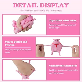 Amazon | スクイッシーブタおもちゃ (2パック) ピンクブタ