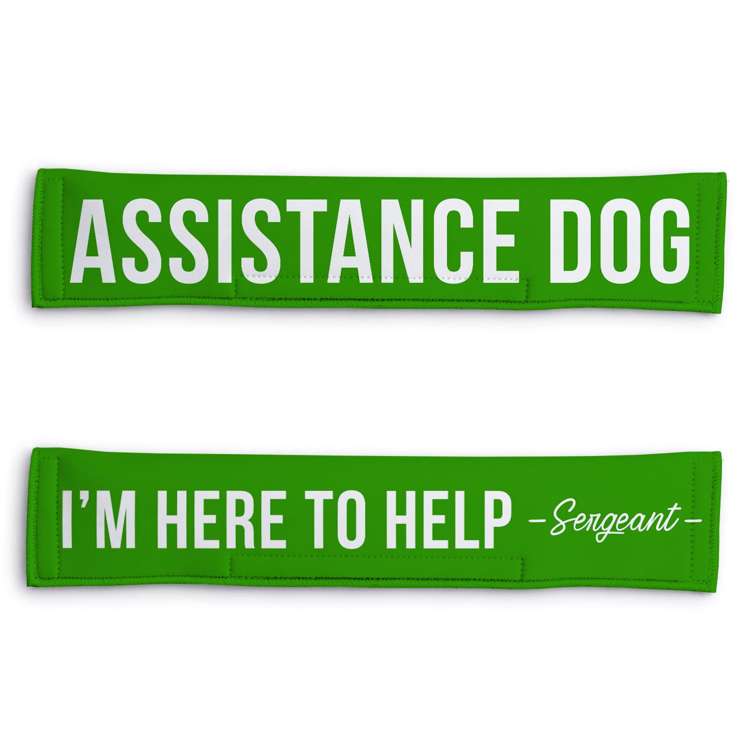 Personalised Dog Lead Sleeve | Custom 'Assistance Dog' Lead Cover | Reactive Nervous Dog Warning | Funny Dog Lead Sign | Velcro Lead Wrap UK (Green)