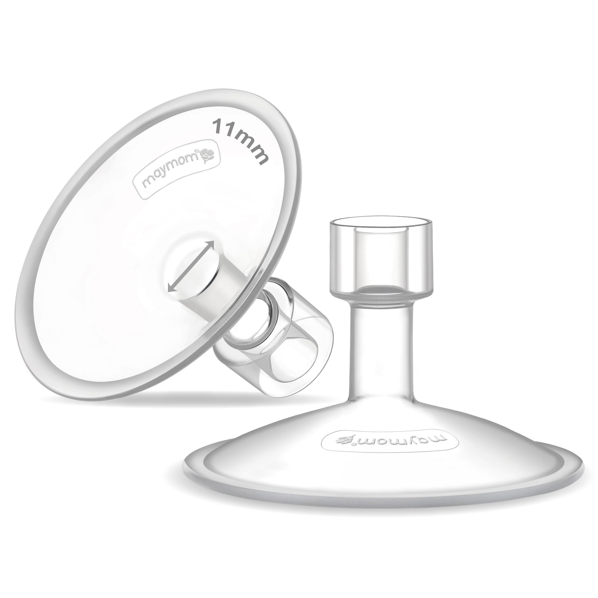 11mm Maymom MyFit Shields Saucer Series Compatible with Medela Breast Pump- PersonalFit, Freestyle, Harmony, Maxi, Freestyle Flex Connector; Connect to Maymom Widemouth/Narrow Connector, 2pcs