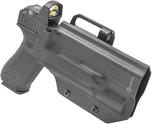 GRITR OWB Kydex - Funda para pistola de mano derecha compatible con Glock 17, compatible con Surefire X300, compatible con accesorios Safariland