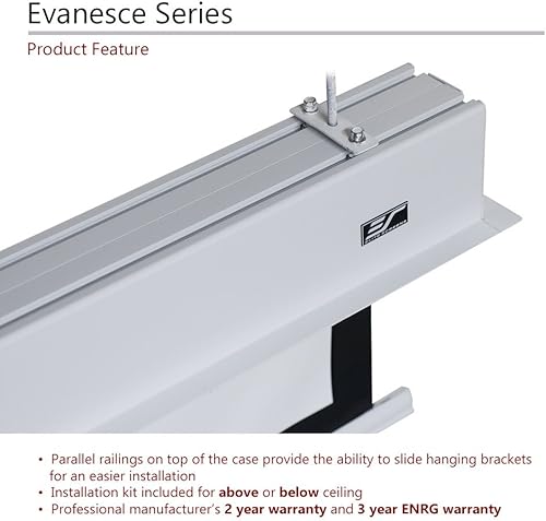 Miniatura 6 de Elite Screens Evanesce B - Pantalla de proyección para empotrar en el techo con kit de instalación, lista para imágenes con definición 8k4k Ultra