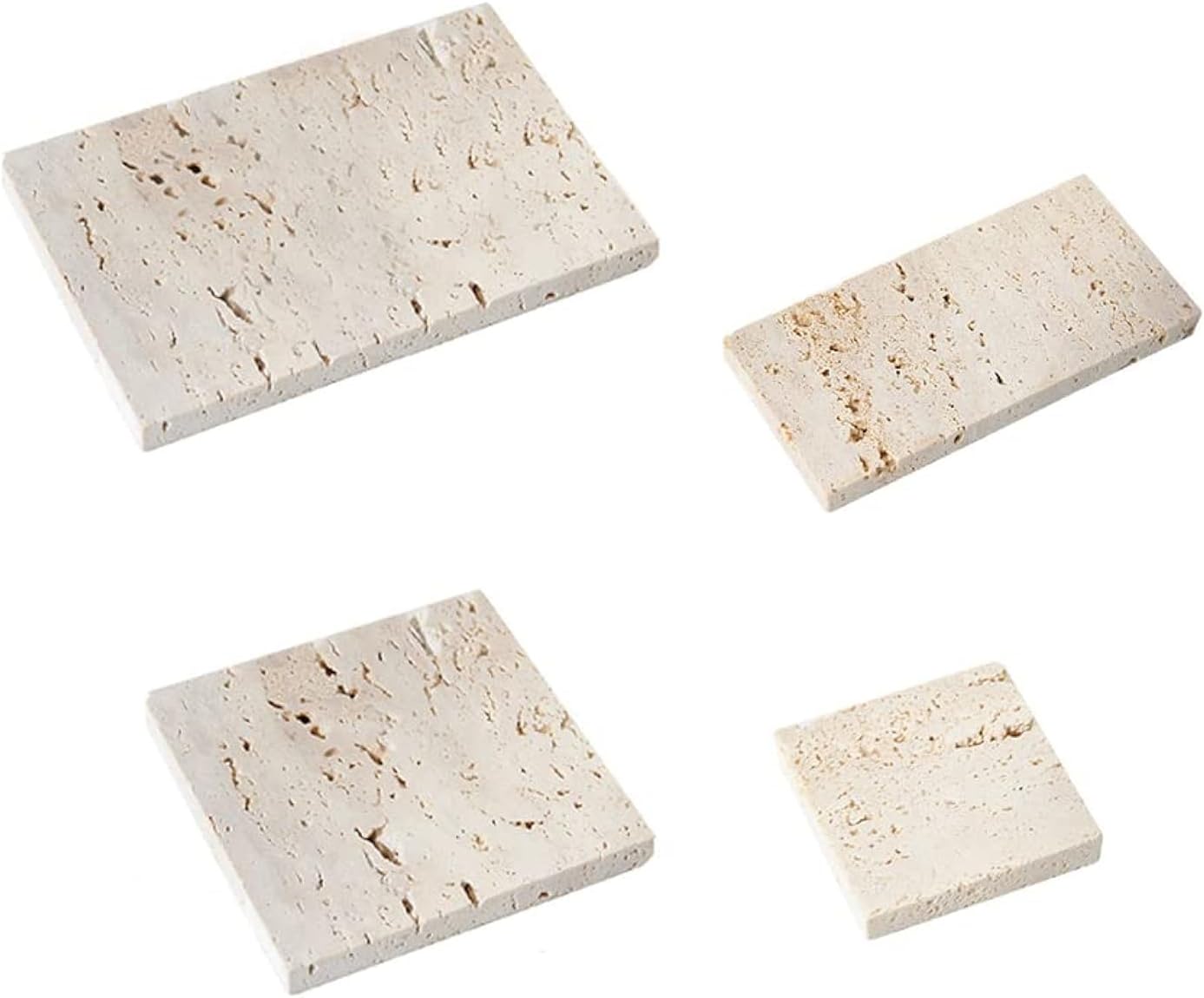 GISELA D Photo Props Natural Stone Ornaments Jewelry Cosmetics Storage Tray Lipsticks Jewellery Shooting Decoration Photography Props (white-4pcs（5.9×3.9"）（3.9×1.9"）（3.9×3.9"）（1.9×1.9"）)